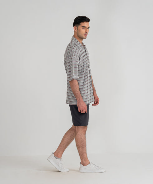 Men's Waffle Striped Shirt